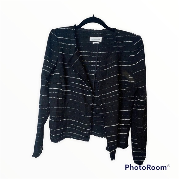 Isabel Marant Black Tweed Striped Glenn Jacket Medium - Picture 16 of 16